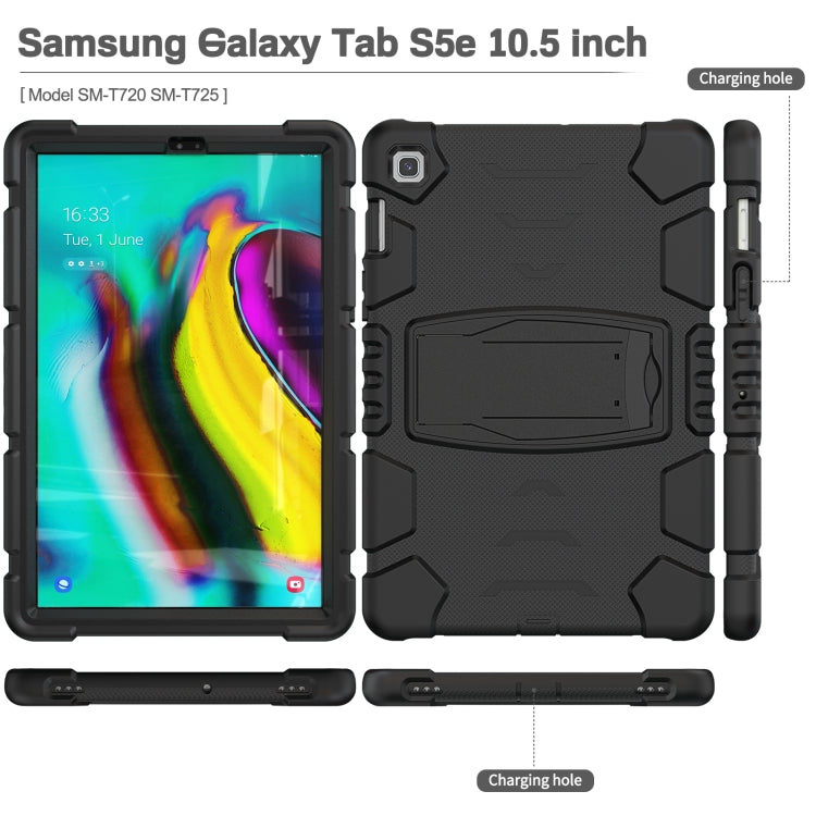 3-Layer Protection Screen Frame + PC + Silicone Shockproof Combination Case with Holder For Samsung Galaxy Tab S5e T720(Black) - Tab S5E 10.5 T720 / T725 by buy2fix | Online Shopping UK | buy2fix