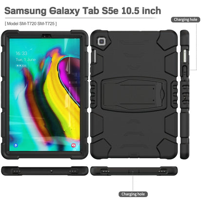 3-Layer Protection Screen Frame + PC + Silicone Shockproof Combination Case with Holder For Samsung Galaxy Tab S5e T720(Black) - Tab S5E 10.5 T720 / T725 by buy2fix | Online Shopping UK | buy2fix
