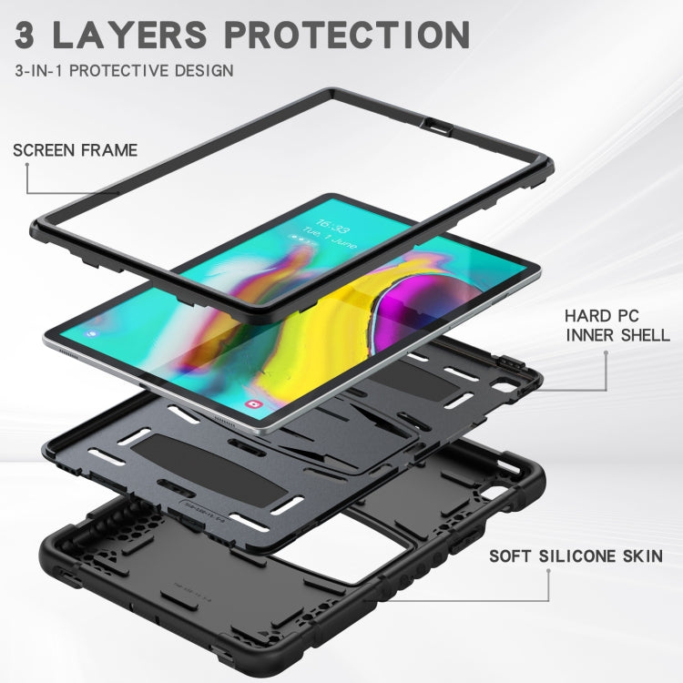3-Layer Protection Screen Frame + PC + Silicone Shockproof Combination Case with Holder For Samsung Galaxy Tab S5e T720(Black) - Tab S5E 10.5 T720 / T725 by buy2fix | Online Shopping UK | buy2fix