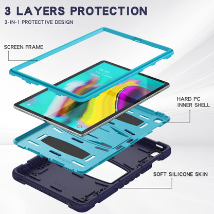 3-Layer Protection Screen Frame + PC + Silicone Shockproof Combination Case with Holder For Samsung Galaxy Tab S5e T720(NavyBlue + Blue) - Tab S5E 10.5 T720 / T725 by buy2fix | Online Shopping UK | buy2fix