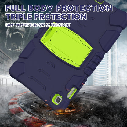 3-Layer Protection Screen Frame + PC + Silicone Shockproof Combination Case with Holder For Samsung Galaxy Tab S5e T720(Navy Blue + Lime) - Tab S5E 10.5 T720 / T725 by buy2fix | Online Shopping UK | buy2fix