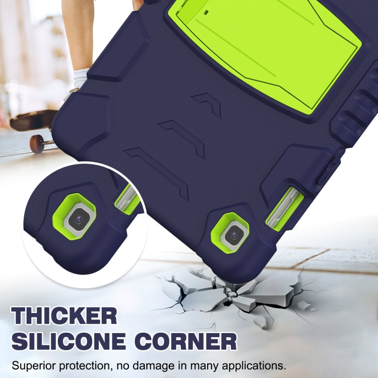 3-Layer Protection Screen Frame + PC + Silicone Shockproof Combination Case with Holder For Samsung Galaxy Tab S5e T720(Navy Blue + Lime) - Tab S5E 10.5 T720 / T725 by buy2fix | Online Shopping UK | buy2fix