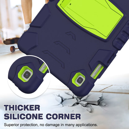 3-Layer Protection Screen Frame + PC + Silicone Shockproof Combination Case with Holder For Samsung Galaxy Tab S5e T720(Navy Blue + Lime) - Tab S5E 10.5 T720 / T725 by buy2fix | Online Shopping UK | buy2fix
