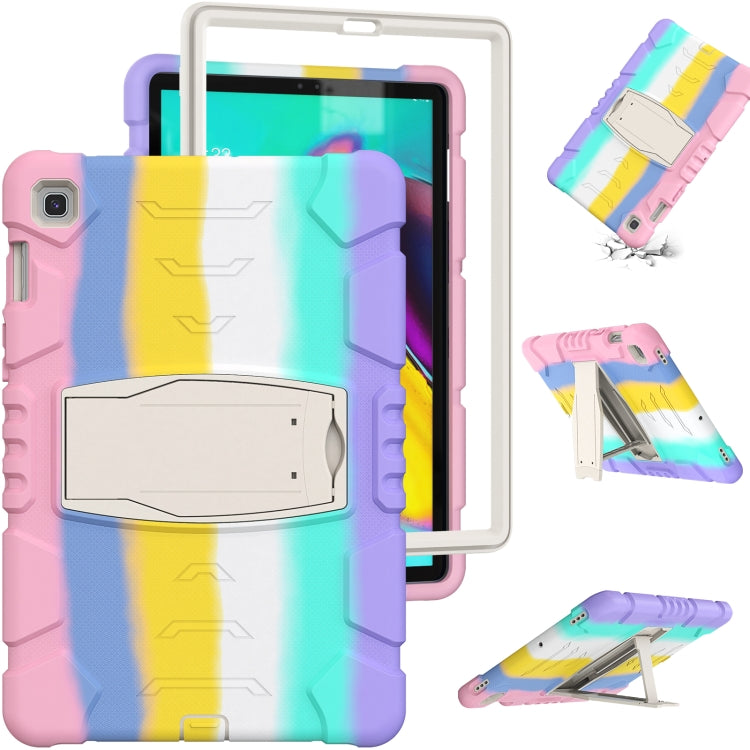3-Layer Protection Screen Frame + PC + Silicone Shockproof Combination Case with Holder For Samsung Galaxy Tab S5e T720(Colorful Pink) - Tab S5E 10.5 T720 / T725 by buy2fix | Online Shopping UK | buy2fix