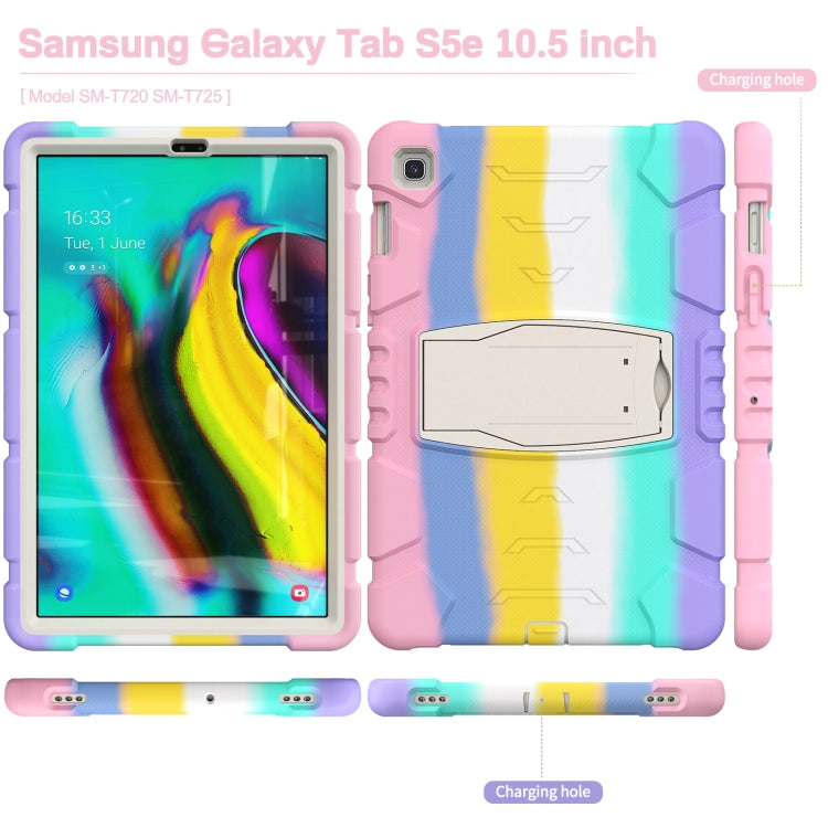 3-Layer Protection Screen Frame + PC + Silicone Shockproof Combination Case with Holder For Samsung Galaxy Tab S5e T720(Colorful Pink) - Tab S5E 10.5 T720 / T725 by buy2fix | Online Shopping UK | buy2fix