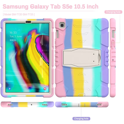 3-Layer Protection Screen Frame + PC + Silicone Shockproof Combination Case with Holder For Samsung Galaxy Tab S5e T720(Colorful Pink) - Tab S5E 10.5 T720 / T725 by buy2fix | Online Shopping UK | buy2fix