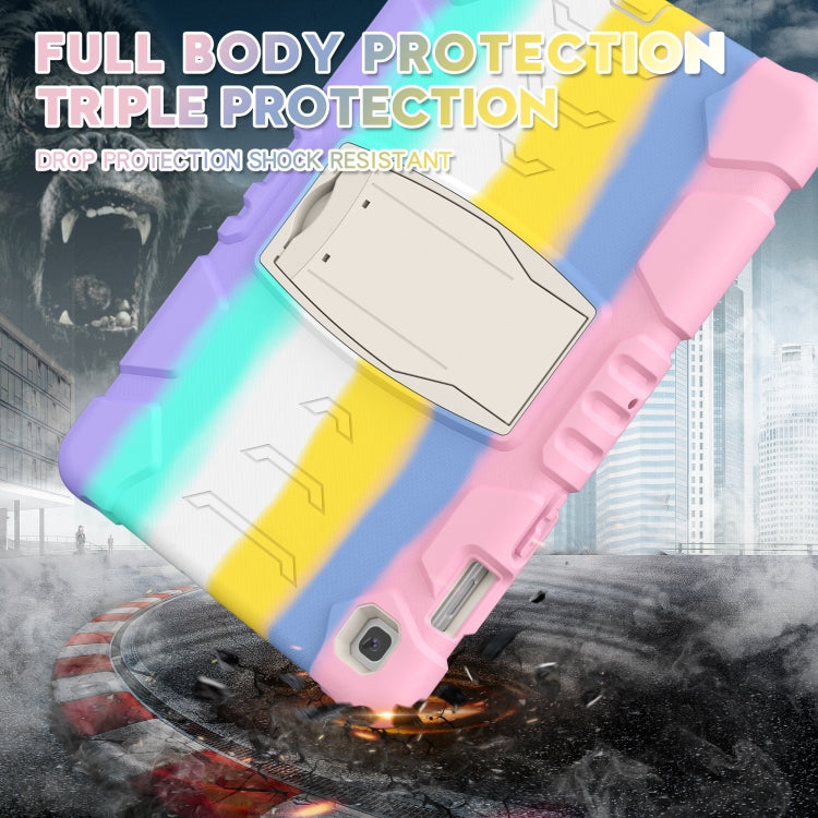 3-Layer Protection Screen Frame + PC + Silicone Shockproof Combination Case with Holder For Samsung Galaxy Tab S5e T720(Colorful Pink) - Tab S5E 10.5 T720 / T725 by buy2fix | Online Shopping UK | buy2fix