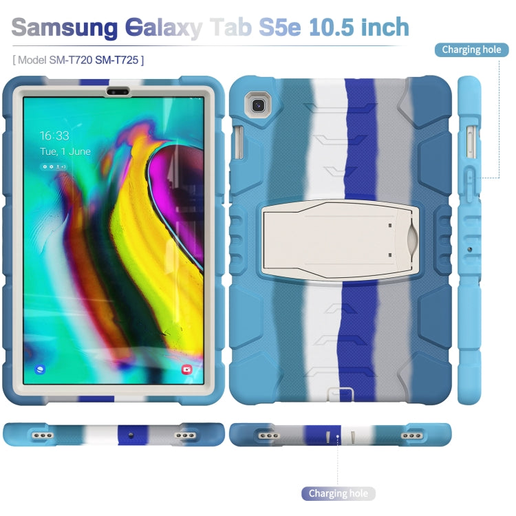 3-Layer Protection Screen Frame + PC + Silicone Shockproof Combination Case with Holder For Samsung Galaxy Tab S5e T720(Colorful Blue) - Tab S5E 10.5 T720 / T725 by buy2fix | Online Shopping UK | buy2fix