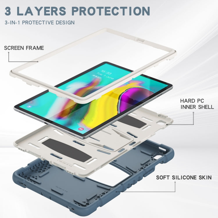 3-Layer Protection Screen Frame + PC + Silicone Shockproof Combination Case with Holder For Samsung Galaxy Tab S5e T720(Cornflower Blue) - Tab S5E 10.5 T720 / T725 by buy2fix | Online Shopping UK | buy2fix
