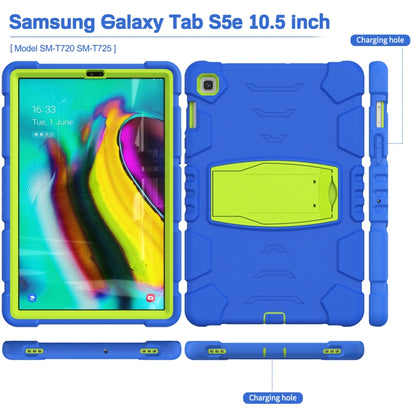 3-Layer Protection Screen Frame + PC + Silicone Shockproof Combination Case with Holder For Samsung Galaxy Tab S5e T720(Blue+Lime) - Tab S5E 10.5 T720 / T725 by buy2fix | Online Shopping UK | buy2fix