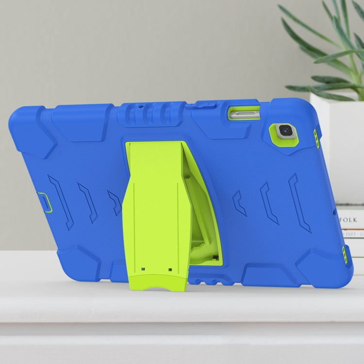 3-Layer Protection Screen Frame + PC + Silicone Shockproof Combination Case with Holder For Samsung Galaxy Tab S5e T720(Blue+Lime) - Tab S5E 10.5 T720 / T725 by buy2fix | Online Shopping UK | buy2fix
