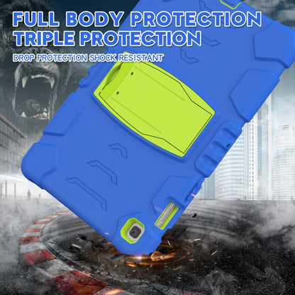 3-Layer Protection Screen Frame + PC + Silicone Shockproof Combination Case with Holder For Samsung Galaxy Tab S5e T720(Blue+Lime) - Tab S5E 10.5 T720 / T725 by buy2fix | Online Shopping UK | buy2fix