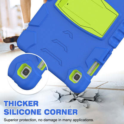 3-Layer Protection Screen Frame + PC + Silicone Shockproof Combination Case with Holder For Samsung Galaxy Tab S5e T720(Blue+Lime) - Tab S5E 10.5 T720 / T725 by buy2fix | Online Shopping UK | buy2fix