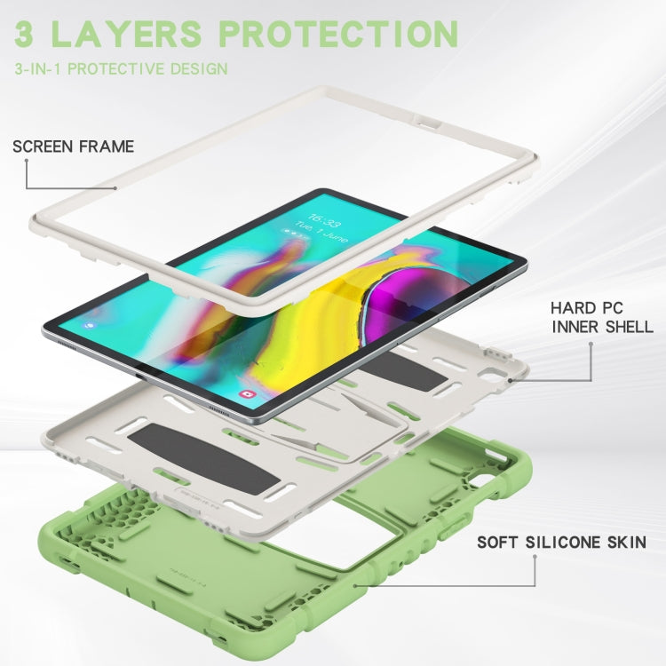 3-Layer Protection Screen Frame + PC + Silicone Shockproof Combination Case with Holder For Samsung Galaxy Tab S5e T720(Matcha Green) - Tab S5E 10.5 T720 / T725 by buy2fix | Online Shopping UK | buy2fix