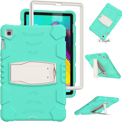 3-Layer Protection Screen Frame + PC + Silicone Shockproof Combination Case with Holder For Samsung Galaxy Tab S5e T720(Mint Green) - Tab S5E 10.5 T720 / T725 by buy2fix | Online Shopping UK | buy2fix