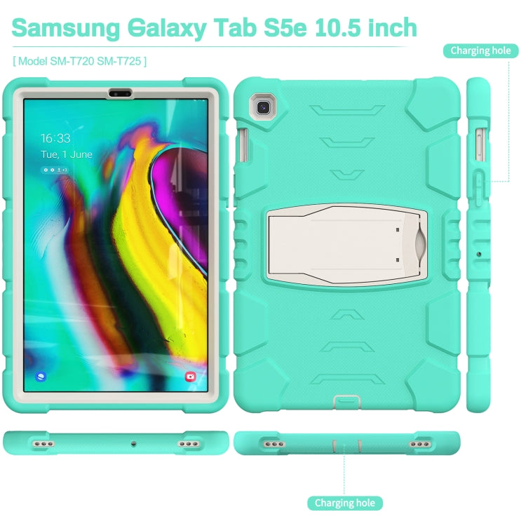 3-Layer Protection Screen Frame + PC + Silicone Shockproof Combination Case with Holder For Samsung Galaxy Tab S5e T720(Mint Green) - Tab S5E 10.5 T720 / T725 by buy2fix | Online Shopping UK | buy2fix