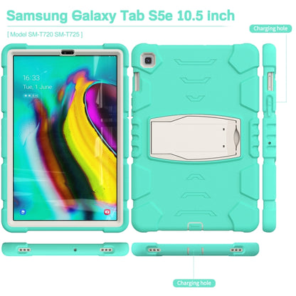 3-Layer Protection Screen Frame + PC + Silicone Shockproof Combination Case with Holder For Samsung Galaxy Tab S5e T720(Mint Green) - Tab S5E 10.5 T720 / T725 by buy2fix | Online Shopping UK | buy2fix