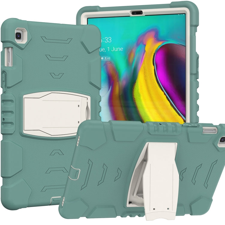 3-Layer Protection Screen Frame + PC + Silicone Shockproof Combination Case with Holder For Samsung Galaxy Tab S5e T720(Emerald Green) - Tab S5E 10.5 T720 / T725 by buy2fix | Online Shopping UK | buy2fix