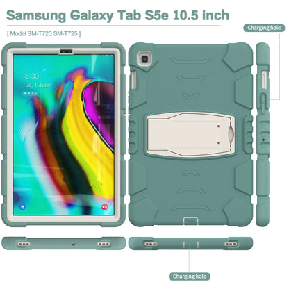 3-Layer Protection Screen Frame + PC + Silicone Shockproof Combination Case with Holder For Samsung Galaxy Tab S5e T720(Emerald Green) - Tab S5E 10.5 T720 / T725 by buy2fix | Online Shopping UK | buy2fix