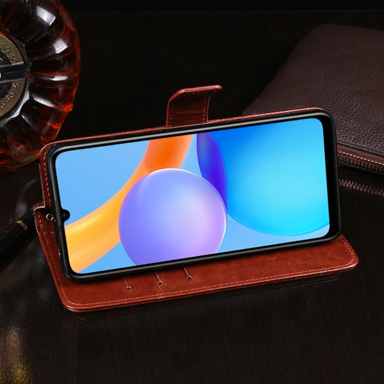 For Honor Play 5T Youth idewei Crazy Horse Texture Horizontal Flip Leather Case with Holder & Card Slots & Wallet(Black) - Honor Cases by idewei | Online Shopping UK | buy2fix