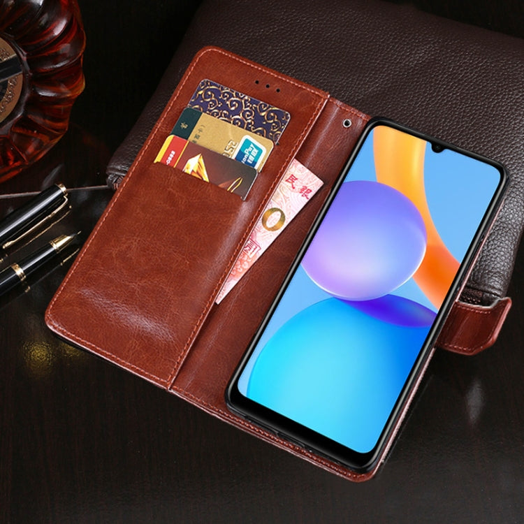 For Honor Play 5T Youth idewei Crazy Horse Texture Horizontal Flip Leather Case with Holder & Card Slots & Wallet(Black) - Honor Cases by idewei | Online Shopping UK | buy2fix