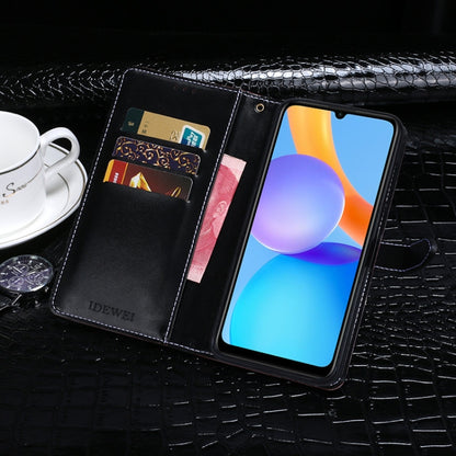 For Honor Play 5T Youth idewei Crocodile Texture Horizontal Flip Leather Case with Holder & Card Slots & Wallet(Dark Blue) - Honor Cases by idewei | Online Shopping UK | buy2fix