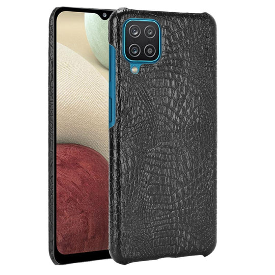 For Samsung Galaxy A22 4G Shockproof Crocodile Texture PC + PU Case(Black)