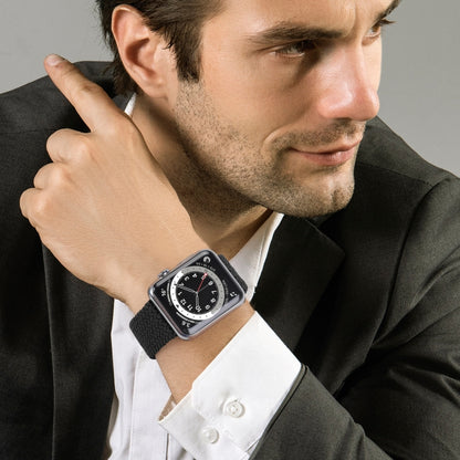 Metal Head Braided Nylon Solid Color Watch Band For Apple Watch Ultra 49mm&Watch Ultra 2 49mm / Series 9&8&7 45mm / SE 3&SE 2&6&SE&5&4 44mm / 3&2&1 42mm, Size:S 145mm(Cold Sea Blue) by buy2fix