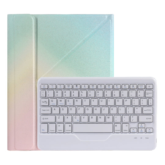 B011 Splittable Bluetooth Keyboard Leather Tablet Case with Triangle Holder & Pen Slot For iPad Air 5 2022 / Pro 11 inch 2021 & 2020 & 2018 / Air 4 10.9 inch(Gradient Rainbow)
