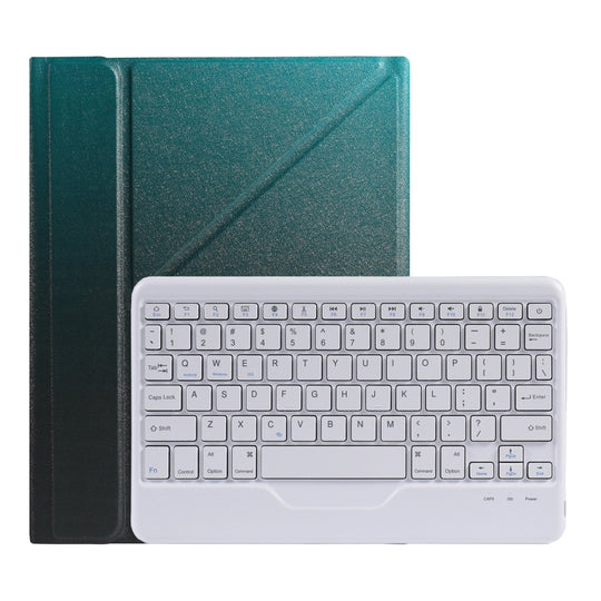 B011 Splittable Bluetooth Keyboard Leather Tablet Case with Triangle Holder & Pen Slot For iPad Air 5 2022 / Pro 11 inch 2021 & 2020 & 2018 / Air 4 10.9 inch(Gradient Dark Green)