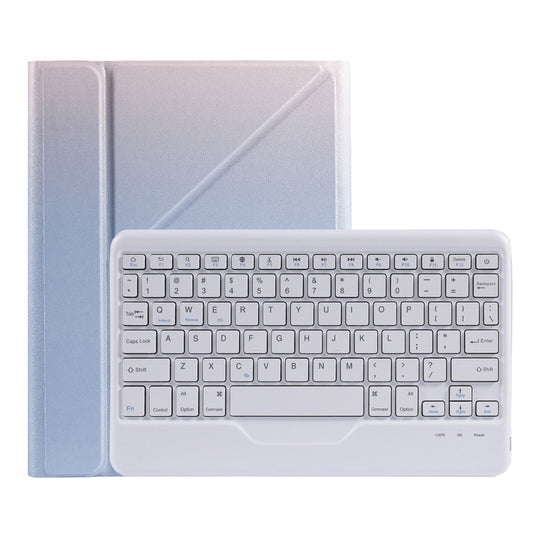 B011 Splittable Bluetooth Keyboard Leather Tablet Case with Triangle Holder & Pen Slot For iPad Air 5 2022 / Pro 11 inch 2021 & 2020 & 2018 / Air 4 10.9 inch(Gradient Purple)