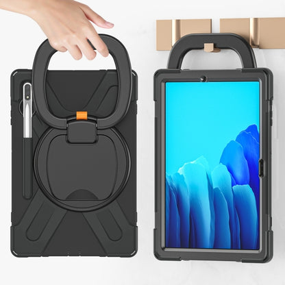 For Samsung Galaxy Tab S8+ / Tab S8 Plus / Tab S7 FE / Tab S7+ T970/T975 Silicone + PC Protective Case with Holder & Shoulder Strap(Black+Black) by buy2fix