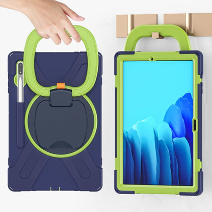 For Samsung Galaxy Tab S8+ / Tab S8 Plus / Tab S7 FE / Tab S7+ T970/T975 Silicone + PC Protective Case with Holder & Shoulder Strap(NavyBlue+Lime) by buy2fix