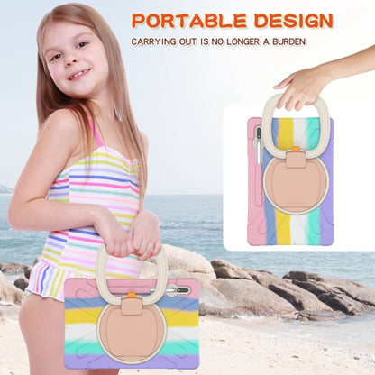 For Samsung Galaxy Tab S8+ / Tab S8 Plus / Tab S7 FE / Tab S7+ T970/T975 Silicone + PC Protective Case with Holder & Shoulder Strap(Colorful Pink) by buy2fix
