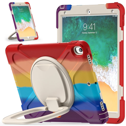 For iPad Pro 10.5 2017 / Air 10.5 2019 Silicone + PC Protective Case with Holder & Shoulder Strap(Colorful Red) - iPad Air (2019) Cases by buy2fix | Online Shopping UK | buy2fix