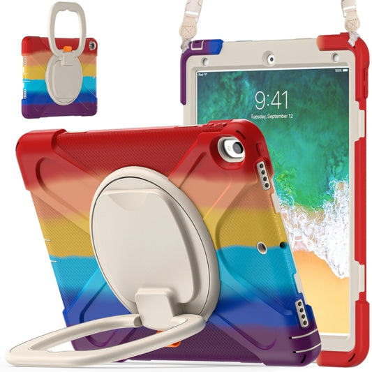 For iPad Pro 10.5 2017 / Air 10.5 2019 Silicone + PC Protective Case with Holder & Shoulder Strap(Colorful Red) - iPad Air (2019) Cases by buy2fix | Online Shopping UK | buy2fix