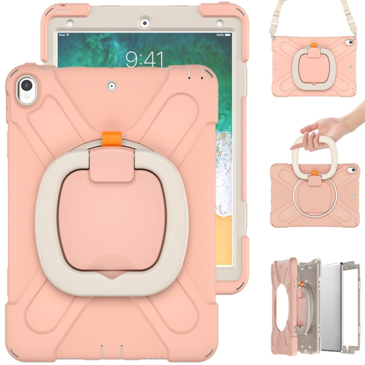 For iPad Pro 10.5 2017 / Air 10.5 2019 Silicone + PC Protective Case with Holder & Shoulder Strap(Rose Gold) - iPad Air (2019) Cases by buy2fix | Online Shopping UK | buy2fix
