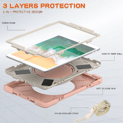 For iPad Pro 10.5 2017 / Air 10.5 2019 Silicone + PC Protective Case with Holder & Shoulder Strap(Rose Gold) - iPad Air (2019) Cases by buy2fix | Online Shopping UK | buy2fix