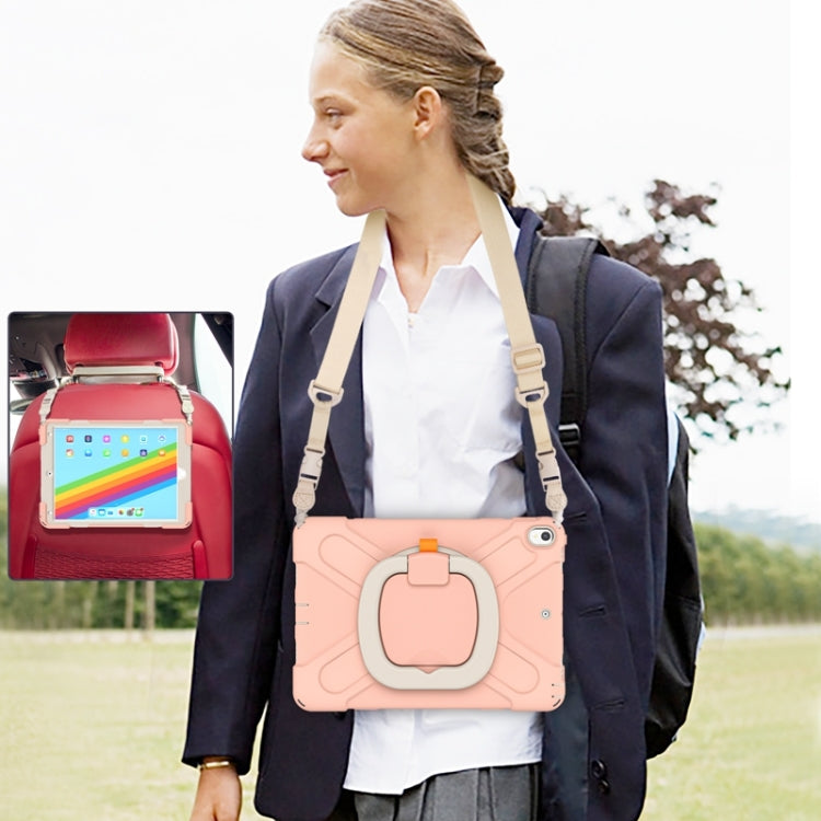 For iPad Pro 10.5 2017 / Air 10.5 2019 Silicone + PC Protective Case with Holder & Shoulder Strap(Rose Gold) - iPad Air (2019) Cases by buy2fix | Online Shopping UK | buy2fix