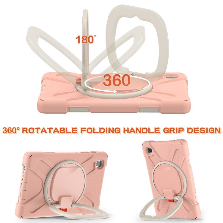 For Samsung Galaxy Tab A7 Lite T220 / T225 Silicone + PC Protective Case with Holder & Shoulder Strap(Rose Gold) - Tab A7 Lite T220 / T225 by buy2fix | Online Shopping UK | buy2fix