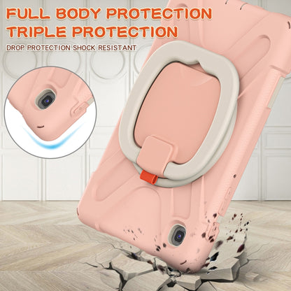For Samsung Galaxy Tab A7 Lite T220 / T225 Silicone + PC Protective Case with Holder & Shoulder Strap(Rose Gold) - Tab A7 Lite T220 / T225 by buy2fix | Online Shopping UK | buy2fix