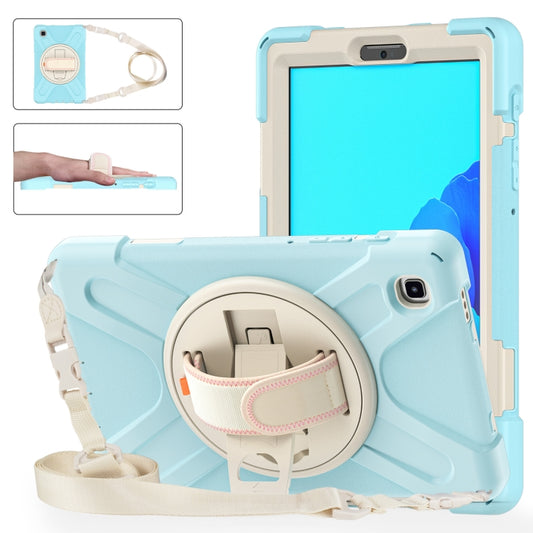 For Samsung Galaxy Tab A7 Lite T220 / T225 Silicone + PC Protective Case with Holder & Shoulder Strap(Ice Blue) - Tab A7 Lite T220 / T225 by buy2fix | Online Shopping UK | buy2fix