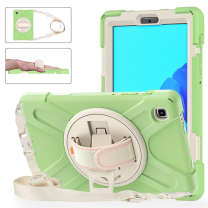 For Samsung Galaxy Tab A7 Lite T220 / T225 Silicone + PC Protective Case with Holder & Shoulder Strap(Matcha Green) - Tab A7 Lite T220 / T225 by buy2fix | Online Shopping UK | buy2fix