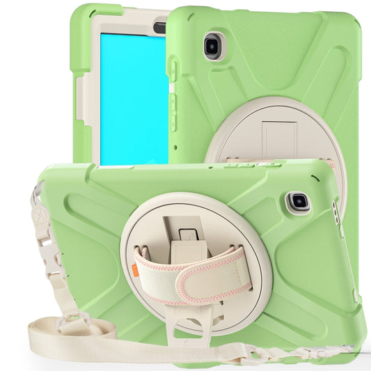 For Samsung Galaxy Tab A7 Lite T220 / T225 Silicone + PC Protective Case with Holder & Shoulder Strap(Matcha Green) - Tab A7 Lite T220 / T225 by buy2fix | Online Shopping UK | buy2fix