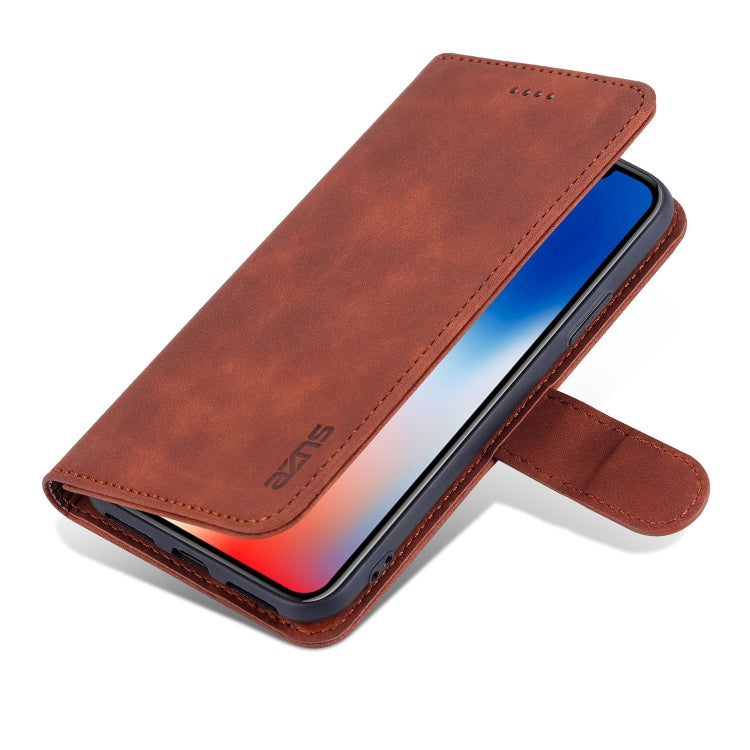 For iPhone X / XS AZNS Skin Feel Calf Texture Horizontal Flip Leather Case with Card Slots & Holder & Wallet(Brown) - More iPhone Cases by AZNS | Online Shopping UK | buy2fix