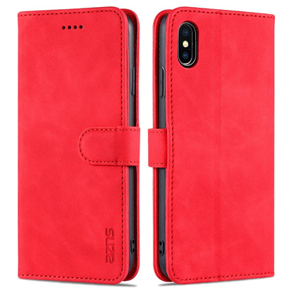 For iPhone XS Max AZNS Skin Feel Calf Texture Horizontal Flip Leather Case with Card Slots & Holder & Wallet(Red) - More iPhone Cases by AZNS | Online Shopping UK | buy2fix