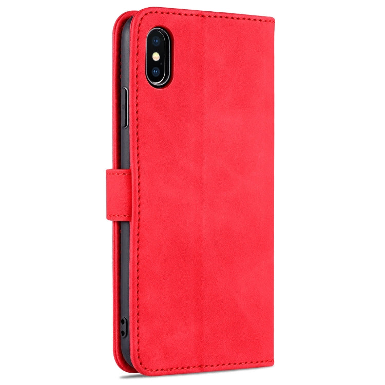 For iPhone XS Max AZNS Skin Feel Calf Texture Horizontal Flip Leather Case with Card Slots & Holder & Wallet(Red) - More iPhone Cases by AZNS | Online Shopping UK | buy2fix