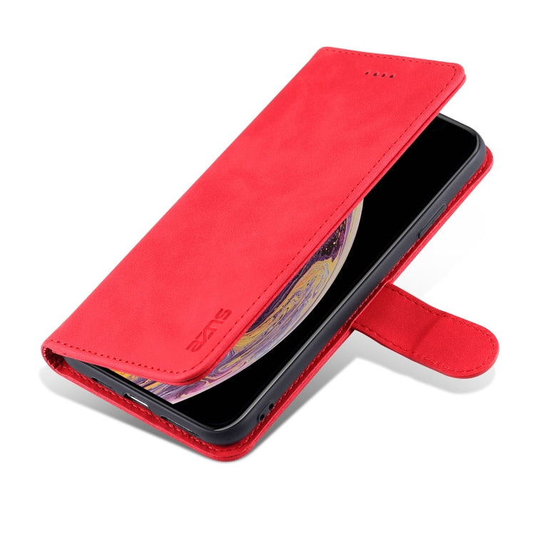 For iPhone XS Max AZNS Skin Feel Calf Texture Horizontal Flip Leather Case with Card Slots & Holder & Wallet(Red) - More iPhone Cases by AZNS | Online Shopping UK | buy2fix