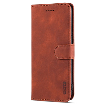 For iPhone XR AZNS Skin Feel Calf Texture Horizontal Flip Leather Case with Card Slots & Holder & Wallet(Brown) - More iPhone Cases by AZNS | Online Shopping UK | buy2fix