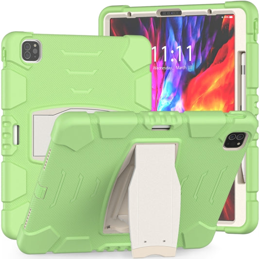 For iPad Pro 12.9 2020 3-Layer Protection  Screen Frame + PC + Silicone Shockproof Combination Tablet Case with Holder(Matcha Green) - iPad Pro 12.9 (2020) Cases by buy2fix | Online Shopping UK | buy2fix